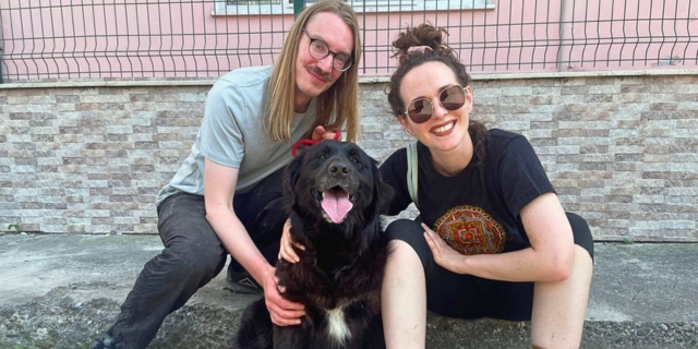 glücklich mit Hund
